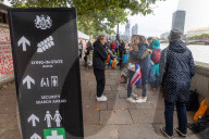 Queues form on Lambeth Embankment to see the Queen lie in state at Westminster Palace 