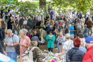Mourners pay their respects and lay flowers in Green Park London