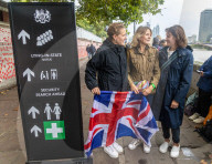 Queues form on Lambeth Embankment to see the Queen lie in state at Westminster Palace 