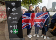 Queues form on Lambeth Embankment to see the Queen lie in state at Westminster Palace 