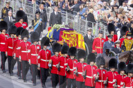 Queen Elizabeth II Procession passes down Whitehall