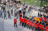 Queen Elizabeth II Procession passes down Whitehall