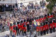 Queen Elizabeth II Procession passes down Whitehall