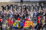 Queen Elizabeth II Procession passes down Whitehall