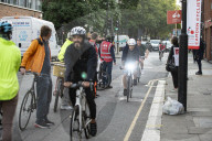 Cyclists form 'human barrier' in Old Street safety protest