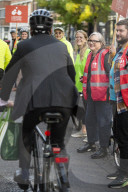 Cyclists form 'human barrier' in Old Street safety protest