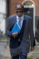 Kwasi Kwarteng UK Chancellor of the Exchequer leaves 11 Downing Street to deliver The Growth Plan to parliament