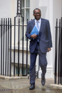 Kwasi Kwarteng UK Chancellor of the Exchequer leaves 11 Downing Street to deliver The Growth Plan to parliament