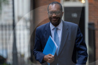 Kwasi Kwarteng UK Chancellor of the Exchequer leaves 11 Downing Street to deliver The Growth Plan to parliament