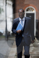 Kwasi Kwarteng UK Chancellor of the Exchequer leaves 11 Downing Street to deliver The Growth Plan to parliament