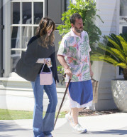 PREMIUM EXCLUSIVE Adam Sandler Winces In Pain While Recovering From Hip Surgery