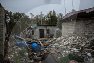 North Kharkiv heavily damaged by Russian troops attacking the city with various rockets and artillery strikes.