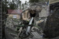 North Kharkiv heavily damaged by Russian troops attacking the city with various rockets and artillery strikes.