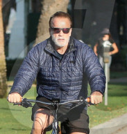 PREMIUM EXCLUSIVE Arnold Schwarzenegger Takes A Morning Ride Along The Coast