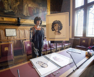 AI robot Ai-Da prior to giving evidence to a House of Lords inquiry where she will answer questions concerning tech and creativity. 
The House of Lords, Palace of Westminster, London.
