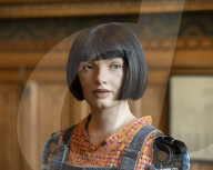 AI robot Ai-Da prior to giving evidence to a House of Lords inquiry where she will answer questions concerning tech and creativity. 
The House of Lords, Palace of Westminster, London.