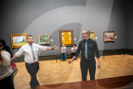 Climate activists splattered what appears to be tomato soup on "Sunflowers" by Vincent van Gogh
