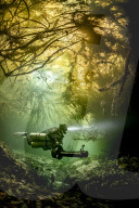 FEATURE - Ein Taucher erkundet Unterwasserhöhlen, die nicht von dieser Welt zu sein scheinen