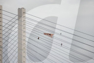 Just Stop Oil protest at Queen Elizabeth Bridge over The River Thames in Dartford.