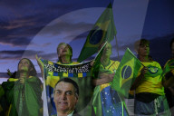 Supporters of Brazil's President and presidential candidate Jair Bolsonaro
