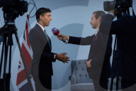 The Prime Minister Rishi Sunak  gives a TV interview