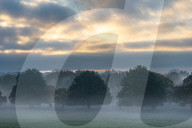 Misty sunrise Richmond Park London 