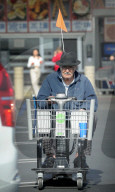 Veteran Hollywood actor John Aniston, 86, makes a rare public appearance as he shops at discount store Costco on Wednesday afternoon [March 4].
