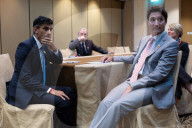The Prime Minister Rishi Sunak delivers a joint statement