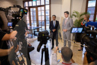 The Prime Minister Rishi Sunak delivers a joint statement
