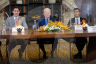 The Prime Minister Rishi Sunak meets with other G7 leaders