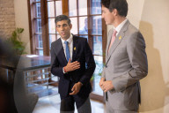 The Prime Minister Rishi Sunak delivers a joint statement