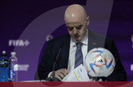 Gianni Infantino does his Football Jesus act during strange monologue on Qatar.