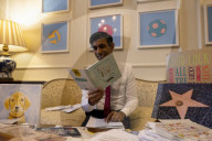 Prime Minister Rishi Sunak views congratulations cards