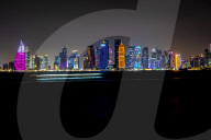 FUSSBALL-WM Katar - Nächtliche Skyline von Doha