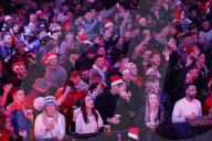 Fans react to the England v France World Cup Quarter Final football match, Boxpark, London.
