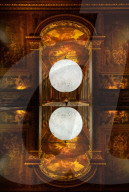 The Museum of the Moon in the Painted Hall at the Old Royal Naval College, London,UK.