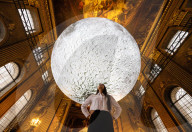 The Museum of the Moon in the Painted Hall at the Old Royal Naval College, London,UK.