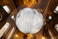 The Museum of the Moon in the Painted Hall at the Old Royal Naval College, London,UK.
