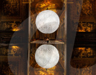 The Museum of the Moon in the Painted Hall at the Old Royal Naval College, London,UK.