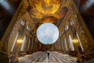 The Museum of the Moon in the Painted Hall at the Old Royal Naval College, London,UK.