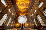 The Museum of the Moon in the Painted Hall at the Old Royal Naval College, London,UK.