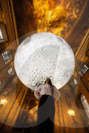 The Museum of the Moon in the Painted Hall at the Old Royal Naval College, London,UK.