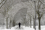 First snow in London , UK.