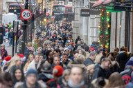 Warmer weather and Christmas shoppers in London.