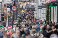 Warmer weather and Christmas shoppers in London.