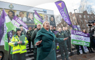 Ambulance strike outside the Waterloo London Ambulance Service station
