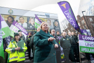 Ambulance strike outside the Waterloo London Ambulance Service station