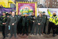 Ambulance strike outside the Waterloo London Ambulance Service station