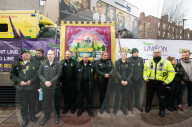 Ambulance strike outside the Waterloo London Ambulance Service station