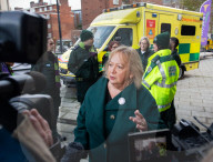 Ambulance strike outside the Waterloo London Ambulance Service station